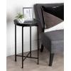 imageKate and Laurel Celia Round Metal Foldable Tray Accent Table Teal with Gold BaseBlackGray