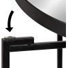 imageKate and Laurel Celia Round Metal Foldable Tray Accent Table Teal with Gold BaseBlackMirror
