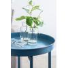 imageKate and Laurel Celia Round Metal Foldable Tray Accent Table Teal with Gold BaseBlue