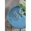 imageKate and Laurel Celia Round Metal Foldable Tray Accent Table Teal with Gold BaseBlue