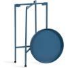 imageKate and Laurel Celia Round Metal Foldable Tray Accent Table Teal with Gold BaseBlue
