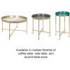 imageKate and Laurel Celia Round Metal Foldable Tray Accent Table Teal with Gold BaseBronze