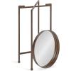 imageKate and Laurel Celia Round Metal Foldable Tray Accent Table Teal with Gold BaseBronze