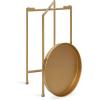 imageKate and Laurel Celia Round Metal Foldable Tray Accent Table Teal with Gold BaseGold