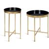 imageKate and Laurel Celia Round Metal Foldable Tray Accent Table Teal with Gold BaseGoldBlack