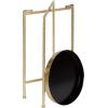 imageKate and Laurel Celia Round Metal Foldable Tray Accent Table Teal with Gold BaseGoldBlack