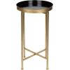 imageKate and Laurel Celia Round Metal Foldable Tray Accent Table Teal with Gold BaseGoldBlack