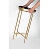 imageKate and Laurel Celia Round Metal Foldable Tray Accent Table Teal with Gold BaseGoldBlack