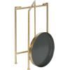 imageKate and Laurel Celia Round Metal Foldable Tray Accent Table Teal with Gold BaseGoldGray