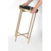 imageKate and Laurel Celia Round Metal Foldable Tray Accent Table Teal with Gold BaseGoldGray