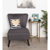 imageKate and Laurel Celia Round Metal Foldable Tray Accent Table Teal with Gold BaseGoldGray