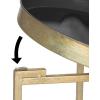 imageKate and Laurel Celia Round Metal Foldable Tray Accent Table Teal with Gold BaseGoldGray