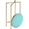 imageKate and Laurel Celia Round Metal Foldable Tray Accent Table Teal with Gold BaseGoldLight Teal