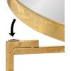 imageKate and Laurel Celia Round Metal Foldable Tray Accent Table Teal with Gold BaseGoldMirror