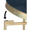 imageKate and Laurel Celia Round Metal Foldable Tray Accent Table Teal with Gold BaseGoldNavy Blue