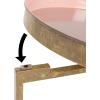 imageKate and Laurel Celia Round Metal Foldable Tray Accent Table Teal with Gold BaseGoldPink