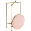 imageKate and Laurel Celia Round Metal Foldable Tray Accent Table Teal with Gold BaseGoldPink