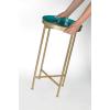 imageKate and Laurel Celia Round Metal Foldable Tray Accent Table Teal with Gold BaseGoldTeal