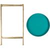 imageKate and Laurel Celia Round Metal Foldable Tray Accent Table Teal with Gold BaseGoldTeal