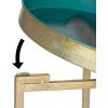 imageKate and Laurel Celia Round Metal Foldable Tray Accent Table Teal with Gold BaseGoldTeal