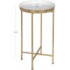 imageKate and Laurel Celia Round Metal Foldable Tray Accent Table Teal with Gold BaseGoldWhite