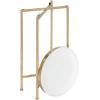 imageKate and Laurel Celia Round Metal Foldable Tray Accent Table Teal with Gold BaseGoldWhite