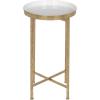 imageKate and Laurel Celia Round Metal Foldable Tray Accent Table Teal with Gold BaseGoldWhite