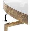 imageKate and Laurel Celia Round Metal Foldable Tray Accent Table Teal with Gold BaseGoldWhite