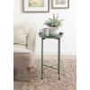 imageKate and Laurel Celia Round Metal Foldable Tray Accent Table Teal with Gold BaseGreen