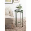 imageKate and Laurel Celia Round Metal Foldable Tray Accent Table Teal with Gold BaseGreen