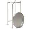 imageKate and Laurel Celia Round Metal Foldable Tray Accent Table Teal with Gold BaseSilver