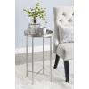 imageKate and Laurel Celia Round Metal Foldable Tray Accent Table Teal with Gold BaseSilver