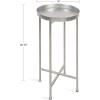 imageKate and Laurel Celia Round Metal Foldable Tray Accent Table Teal with Gold BaseSilver