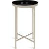 imageKate and Laurel Celia Round Metal Foldable Tray Accent Table Teal with Gold BaseSilverBlack