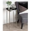 imageKate and Laurel Celia Round Metal Foldable Tray Accent Table Teal with Gold BaseSilverBlack