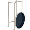 imageKate and Laurel Celia Round Metal Foldable Tray Accent Table Teal with Gold BaseSilverNavy Blue