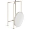 imageKate and Laurel Celia Round Metal Foldable Tray Accent Table Teal with Gold BaseSilverWhite