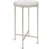 imageKate and Laurel Celia Round Metal Foldable Tray Accent Table Teal with Gold BaseSilverWhite