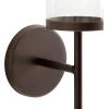 imageKate and Laurel Blaise Transitional Metal Wall Sconce 5 x 6 x 14 Antique Bronze Modern Round Candle Holder with Removable Glass Cylinder for Flameless CandlesBronze