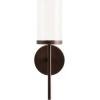 imageKate and Laurel Blaise Transitional Metal Wall Sconce 5 x 6 x 14 Antique Bronze Modern Round Candle Holder with Removable Glass Cylinder for Flameless CandlesBronze