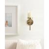 imageKate and Laurel Blaise Transitional Metal Wall Sconce 5 x 6 x 14 Antique Bronze Modern Round Candle Holder with Removable Glass Cylinder for Flameless CandlesGold
