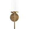 imageKate and Laurel Blaise Transitional Metal Wall Sconce 5 x 6 x 14 Antique Bronze Modern Round Candle Holder with Removable Glass Cylinder for Flameless CandlesGold