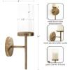 imageKate and Laurel Blaise Transitional Metal Wall Sconce 5 x 6 x 14 Antique Bronze Modern Round Candle Holder with Removable Glass Cylinder for Flameless CandlesGold
