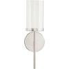 imageKate and Laurel Blaise Transitional Metal Wall Sconce 5 x 6 x 14 Antique Bronze Modern Round Candle Holder with Removable Glass Cylinder for Flameless CandlesSilver