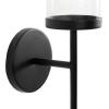 imageKate and Laurel Blaise Transitional Metal Wall Sconce 5 x 6 x 14 Antique Bronze Modern Round Candle Holder with Removable Glass Cylinder for Flameless CandlesBlack