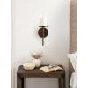 imageKate and Laurel Blaise Transitional Metal Wall Sconce 5 x 6 x 14 Antique Bronze Modern Round Candle Holder with Removable Glass Cylinder for Flameless CandlesBronze