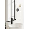 imageKate and Laurel Blaise Transitional Metal Wall Sconce 5 x 6 x 14 Antique Bronze Modern Round Candle Holder with Removable Glass Cylinder for Flameless CandlesBlack