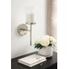imageKate and Laurel Blaise Transitional Metal Wall Sconce 5 x 6 x 14 Antique Bronze Modern Round Candle Holder with Removable Glass Cylinder for Flameless CandlesSilver