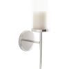 imageKate and Laurel Blaise Transitional Metal Wall Sconce 5 x 6 x 14 Antique Bronze Modern Round Candle Holder with Removable Glass Cylinder for Flameless CandlesSilver