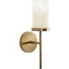 imageKate and Laurel Blaise Transitional Metal Wall Sconce 5 x 6 x 14 Antique Bronze Modern Round Candle Holder with Removable Glass Cylinder for Flameless CandlesGold